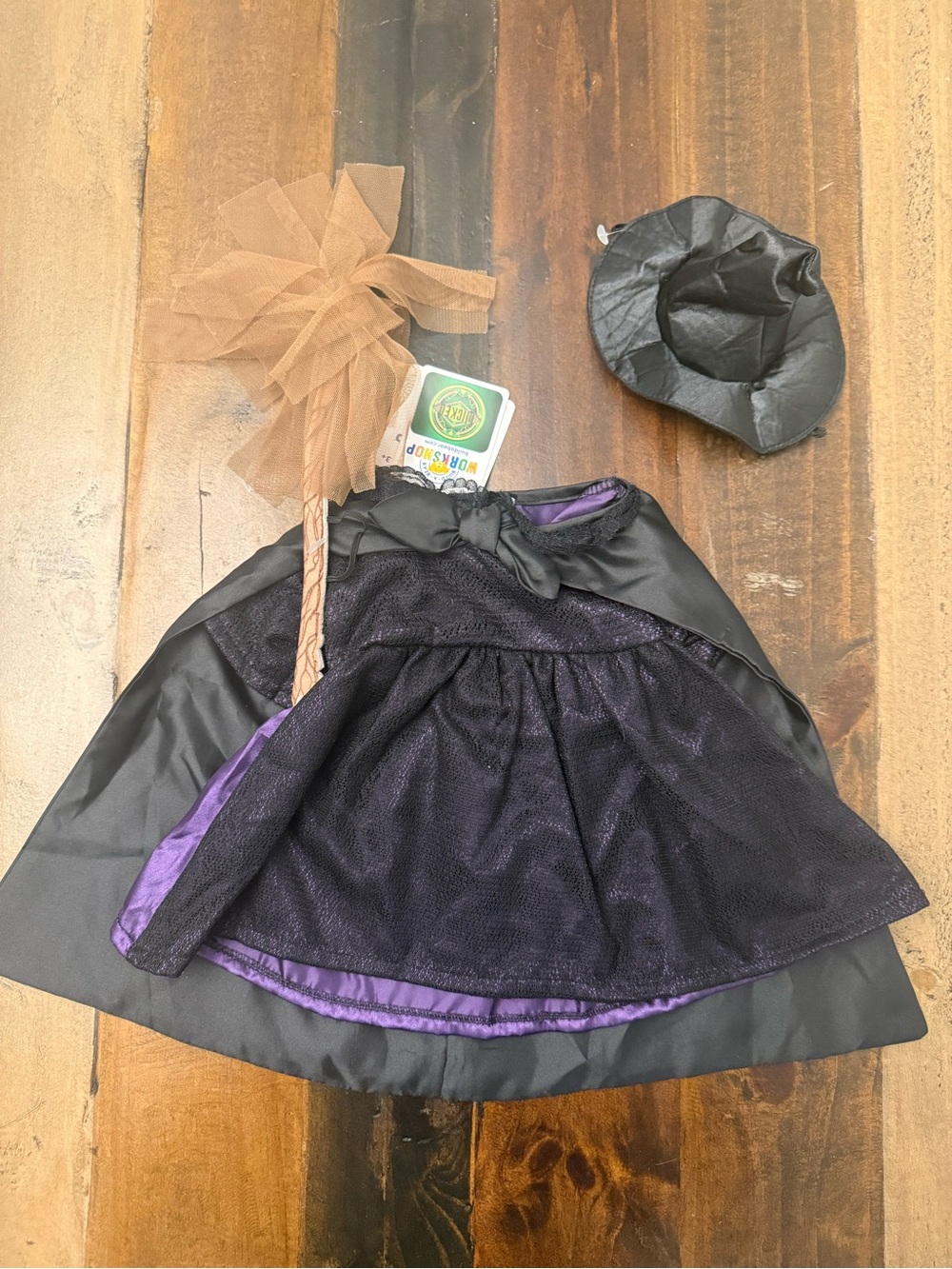 Build-A-Bear Wicked Elphaba Costume Outfit Witch Hat Broom Cape NWT Rare HTF